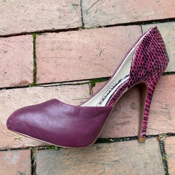 vintage juicy couture purple leather snake heel women size six 6.5 pump shoe - Picture 5 of 8
